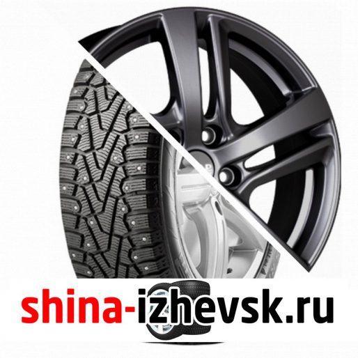 Колесо в сборе Pirelli Winter Ice Zero 225/60 R17 T 103 + СКАД Сеул 6.5xR17 5×114.3 ET48 DIA67.1 Черно-серый цвет с перламутровыми оттенками в Ижевске